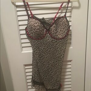 Rampage Brown and Red Cheetah Slip Dress